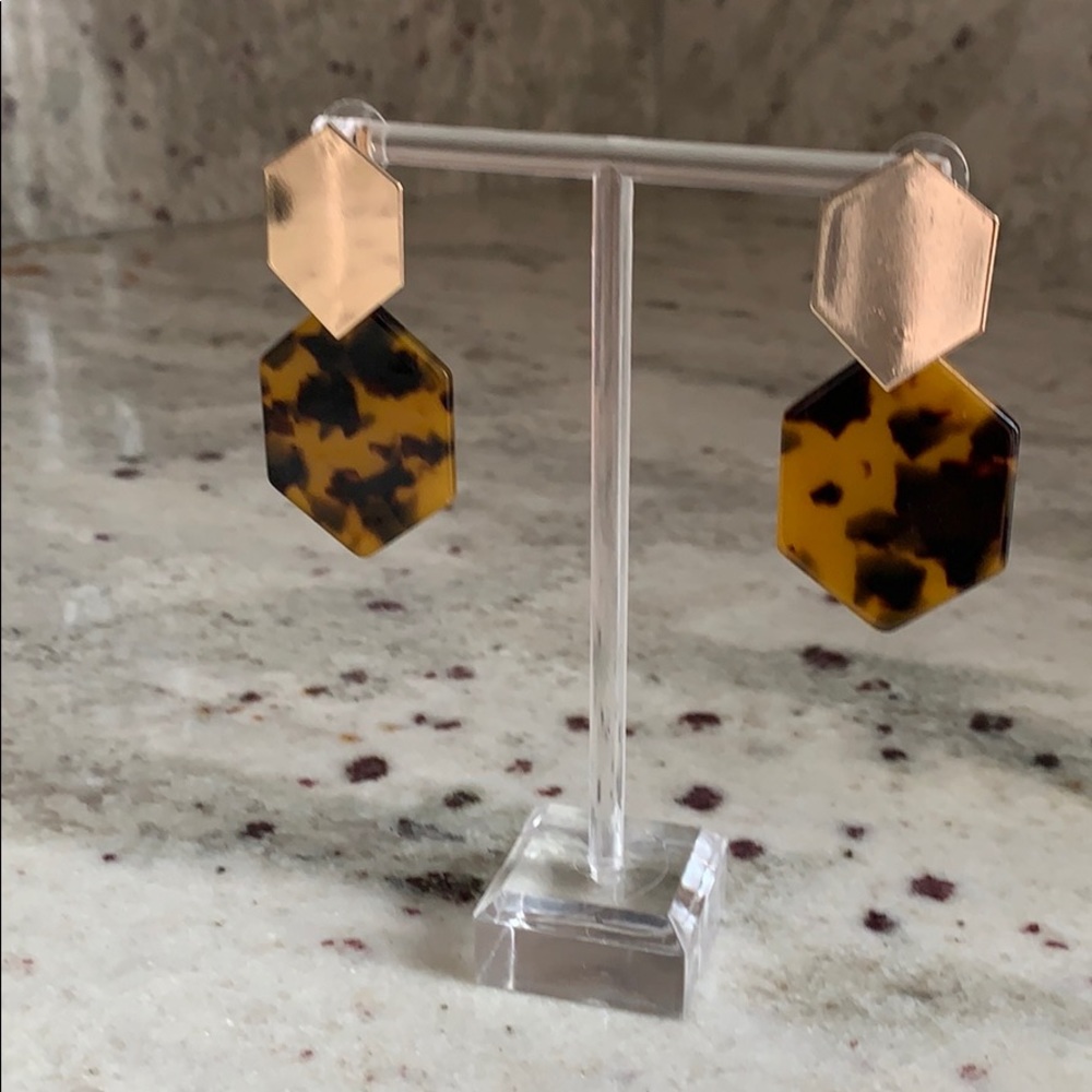 Black House White Market Gold Tort Hexagon Earring